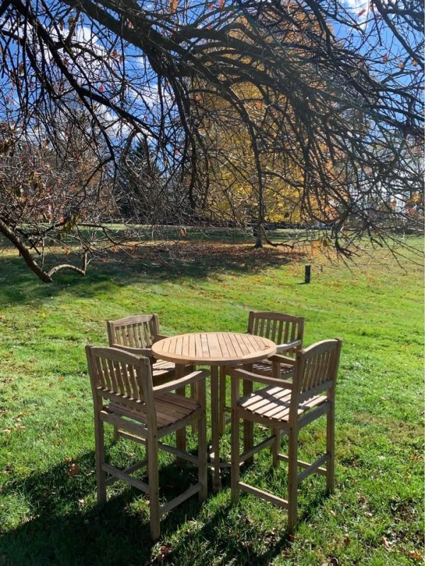 Teak High Top Table and Chairs